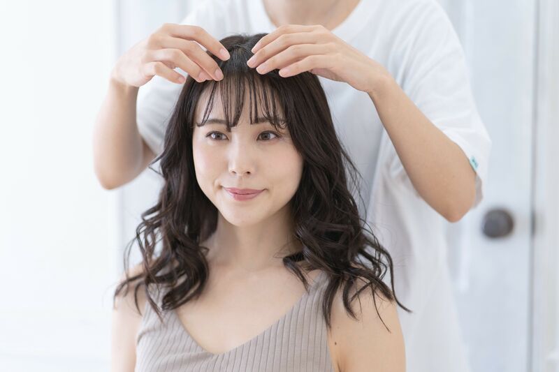 ドライカットの施術の様子
