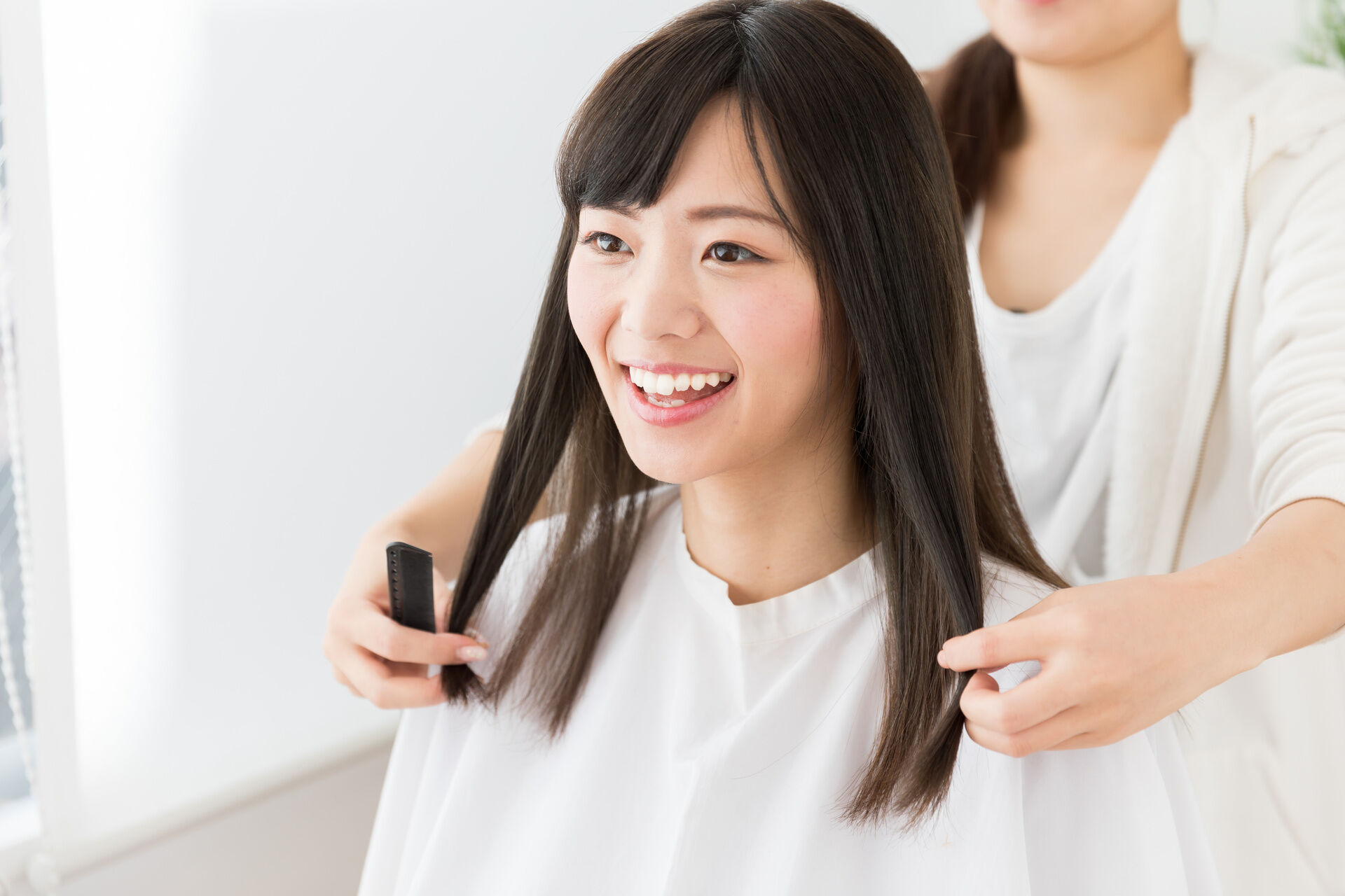 髪が本来落ちるポジションへアジャスト